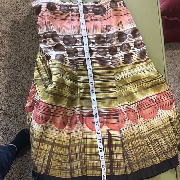 SALE! NWT Talbots funky flare skirt 8P Pink Green Brown Zipper, Lined #talbots - Picture 13 of 13